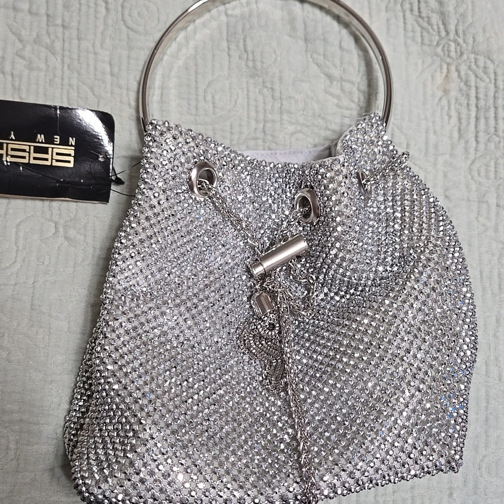 Sasha Silver Rhinestone Women's Bag NWT - Picture 6 of 7